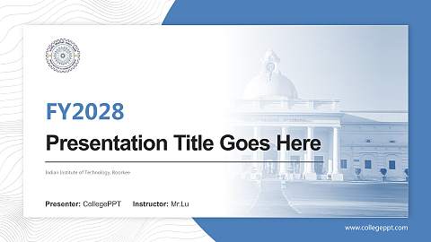 Indian Institute of Technology, Roorkee Academic Presentation/Research Findings Report PPT Template