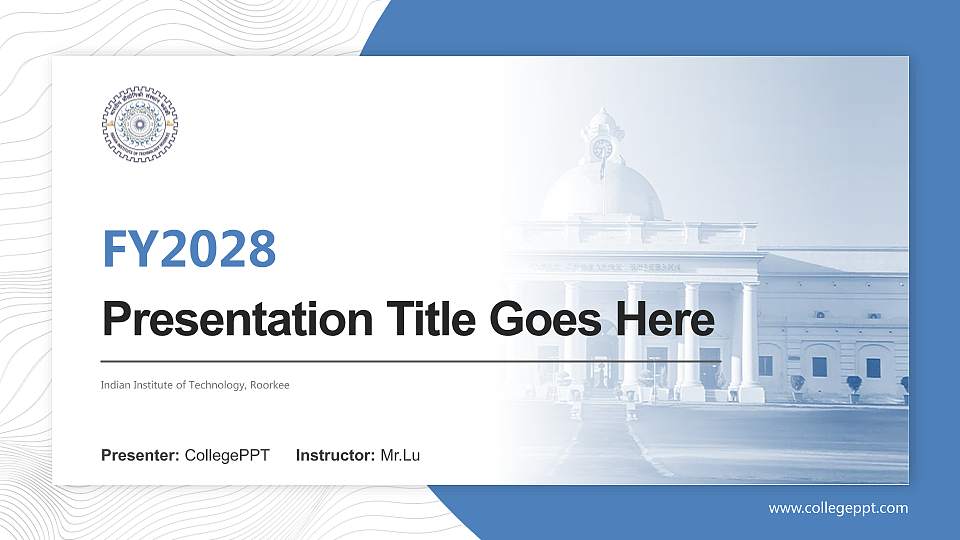 Indian Institute of Technology, Roorkee Academic Presentation/Research Findings Report PPT Template16:9 ratio PPT effect preview image