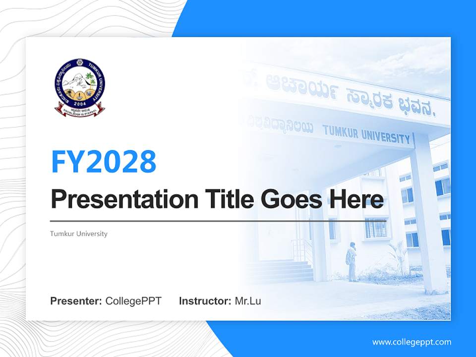 Tumkur University Academic Presentation/Research Findings Report PPT Template4:3 ratio PPT effect preview image5