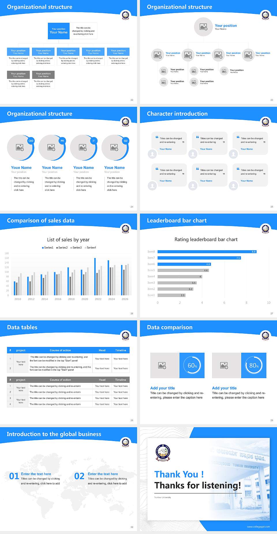 Tumkur University Academic Presentation/Research Findings Report PPT Template4:3 ratio PPT effect preview image4