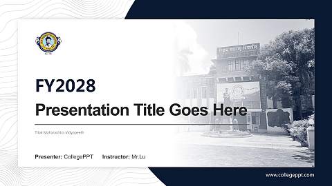 Tilak Maharashtra Vidyapeeth Academic Presentation/Research Findings Report PPT Template