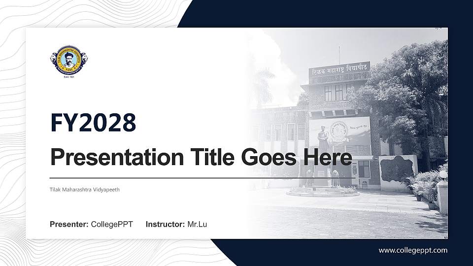 Tilak Maharashtra Vidyapeeth Academic Presentation/Research Findings Report PPT Template16:9 ratio PPT effect preview image
