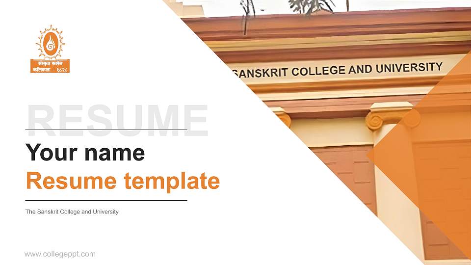 The Sanskrit College and University Resume PPT Template16:9 ratio PPT effect preview image