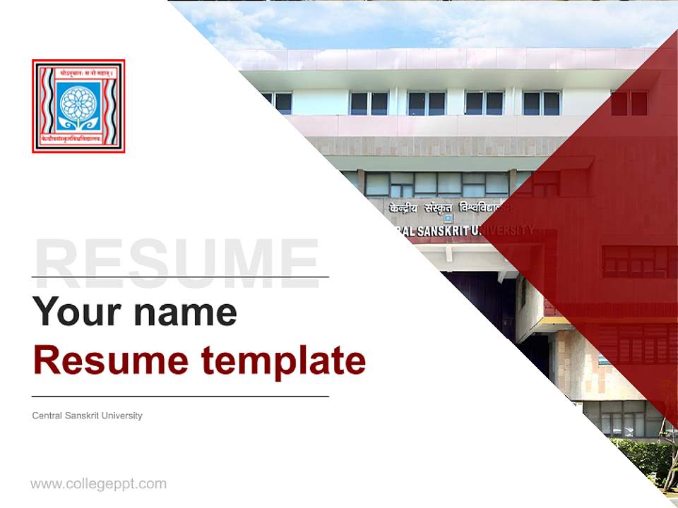 Central Sanskrit University Resume PPT Template4:3 ratio PPT effect preview image5