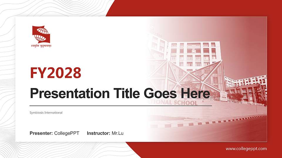 Symbiosis International Academic Presentation/Research Findings Report PPT Template16:9 ratio PPT effect preview image