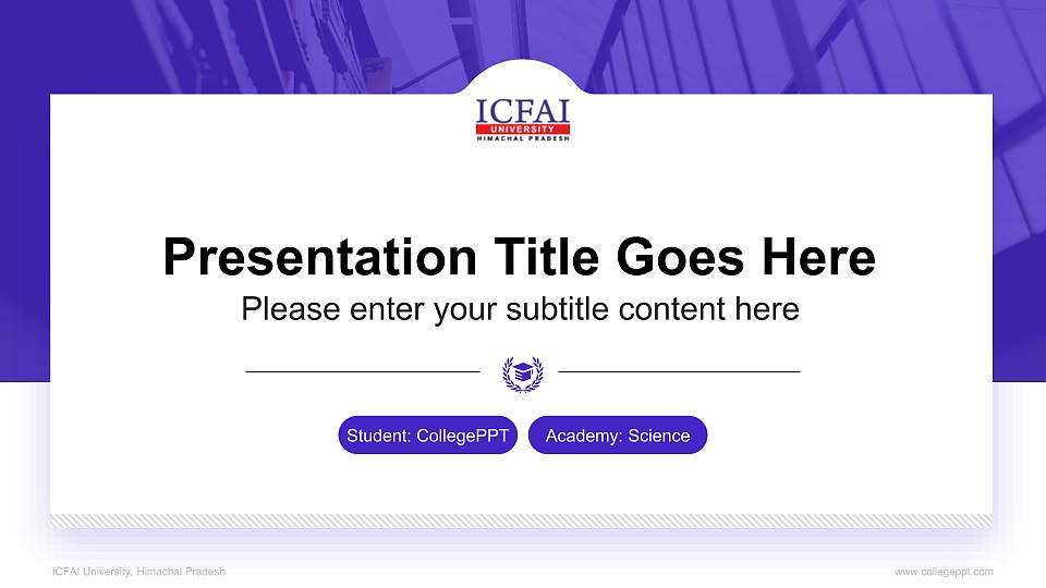 ICFAI University, Himachal Pradesh National Scholarship Defense PPT Template16:9 ratio PPT effect preview image
