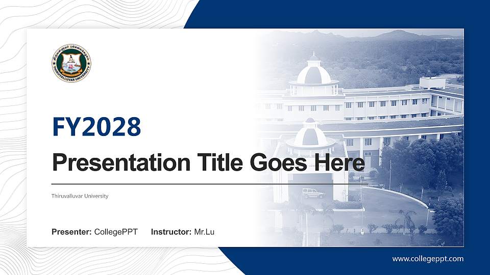 Thiruvalluvar University Academic Presentation/Research Findings Report PPT Template16:9 ratio PPT effect preview image