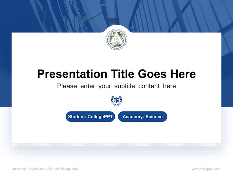 University of Agricultural Sciences (Bangalore) National Scholarship Defense PPT Template4:3 ratio PPT effect preview image4