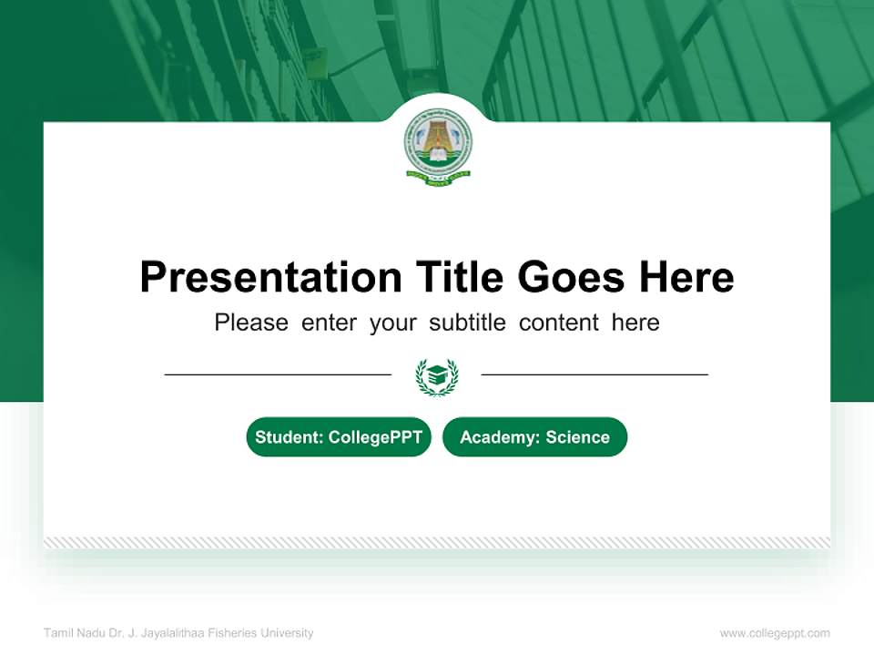 Tamil Nadu Dr. J. Jayalalithaa Fisheries University National Scholarship Defense PPT Template4:3 ratio PPT effect preview image4