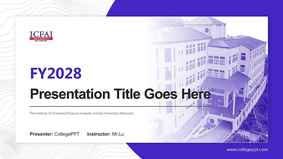 The Institute of Chartered Financial Analysts of India University (Mizoram) Academic Presentation/Research Findings Report PPT Template16:9 ratio PPT effect preview image