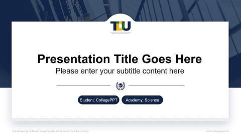 The University of Trans-Disciplinary Health Sciences and Technology National Scholarship Defense PPT Template