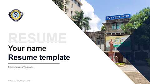 Tilak Maharashtra Vidyapeeth Resume PPT Template