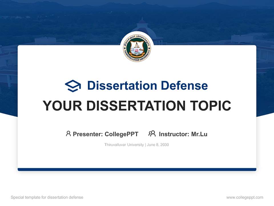Thiruvalluvar University Graduation Thesis Defense PPT Template4:3 ratio PPT effect preview image7