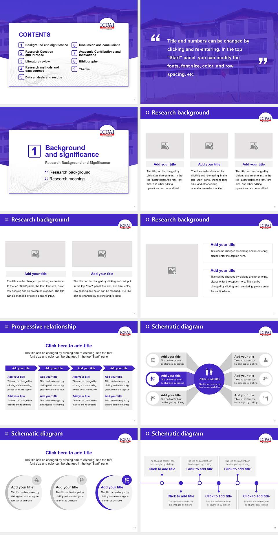 The Institute of Chartered Financial Analysts of India University (Meghalaya) Graduation Thesis Defense PPT Template4:3 ratio PPT effect preview image2