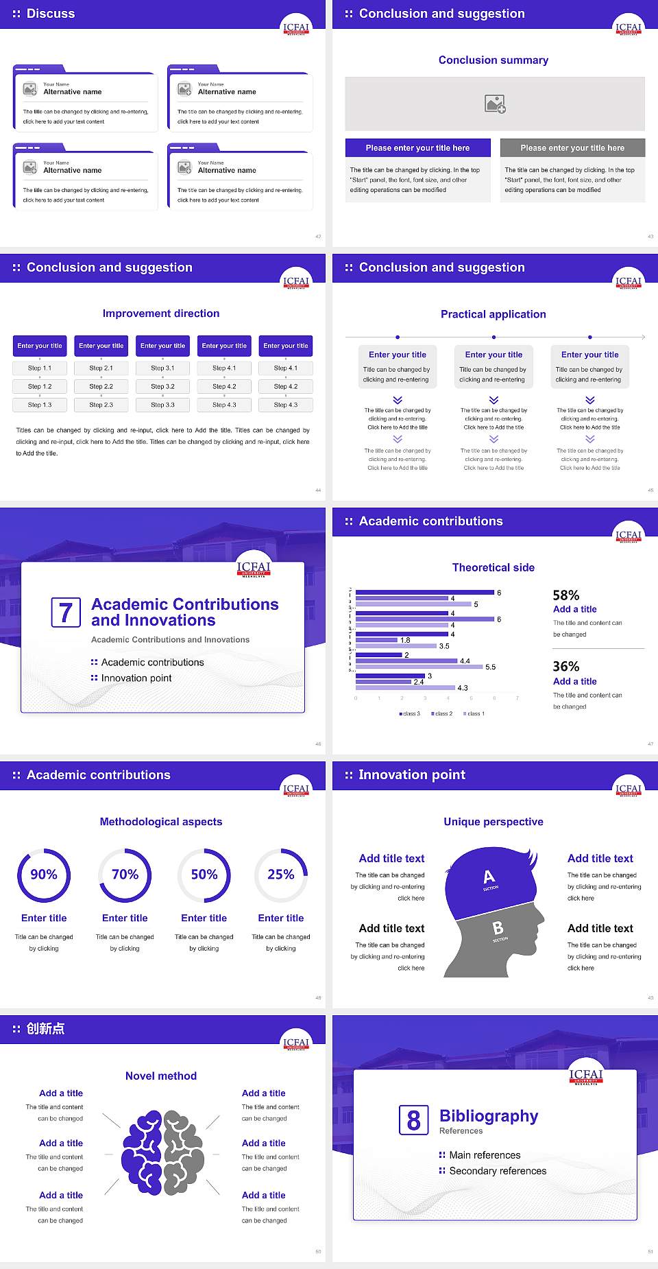 The Institute of Chartered Financial Analysts of India University (Meghalaya) Graduation Thesis Defense PPT Template4:3 ratio PPT effect preview image6