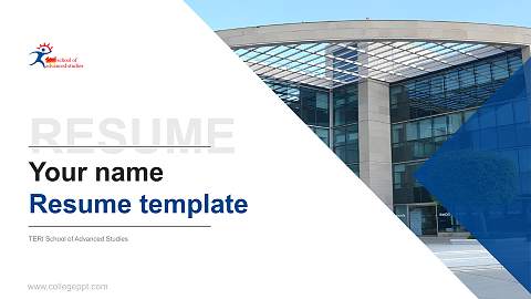 TERI School of Advanced Studies Resume PPT Template