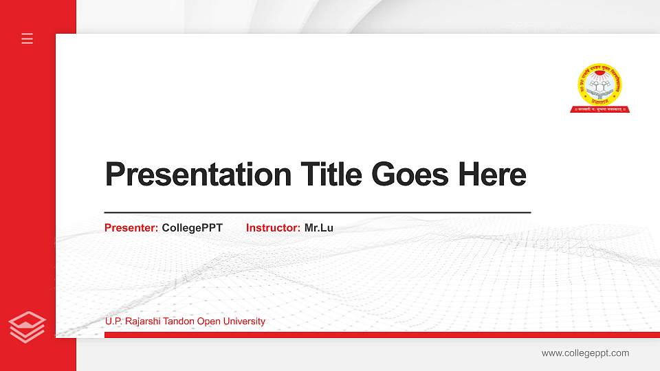 U.P. Rajarshi Tandon Open University Thesis Proposal/Graduation Defense PPT Template16:9 ratio PPT effect preview image
