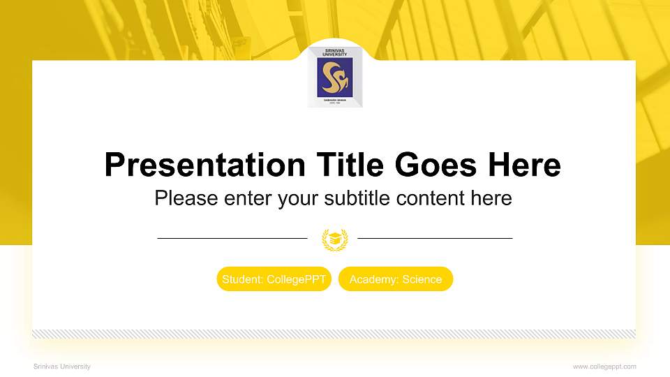 Srinivas University National Scholarship Defense PPT Template16:9 ratio PPT effect preview image