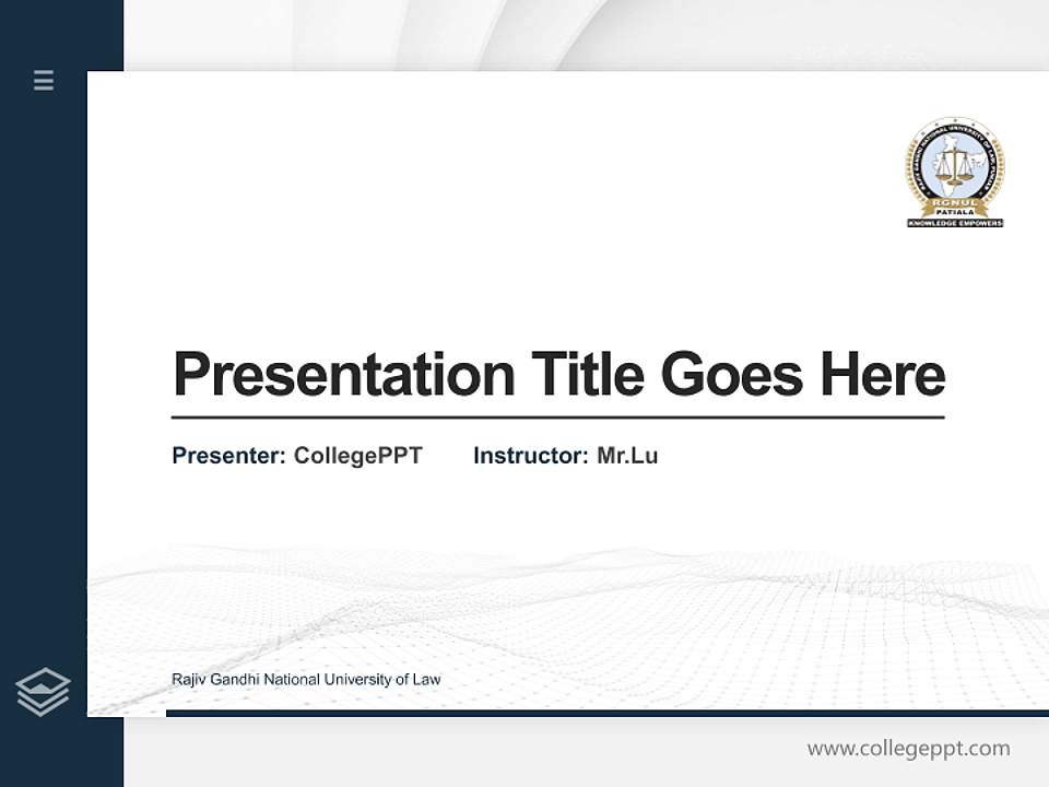 Rajiv Gandhi National University of Law Thesis Proposal/Graduation Defense PPT Template4:3 ratio PPT effect preview image5