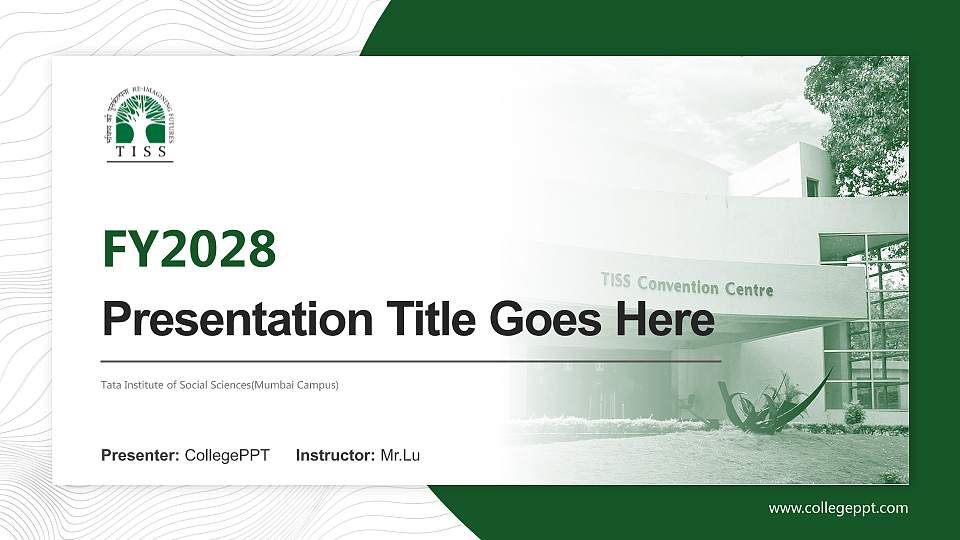 Tata Institute of Social Sciences(Mumbai Campus) Academic Presentation/Research Findings Report PPT Template16:9 ratio PPT effect preview image