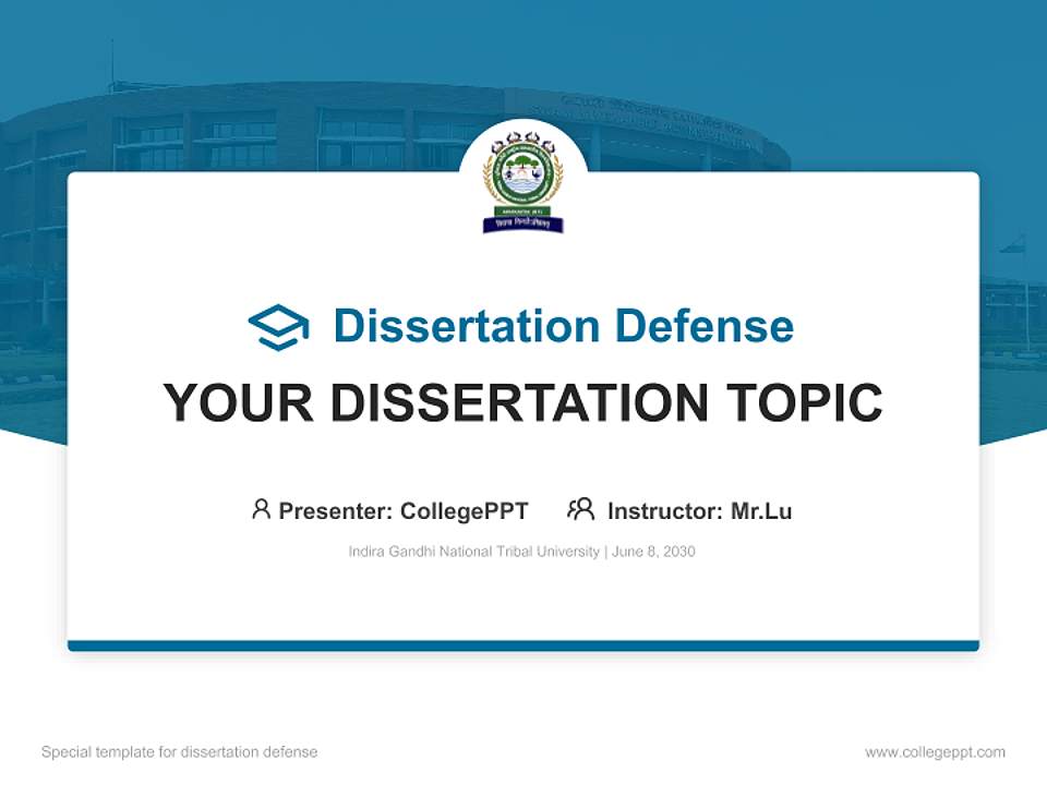 Indira Gandhi National Tribal University Graduation Thesis Defense PPT Template4:3 ratio PPT effect preview image7