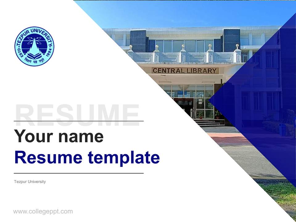 Tezpur University Resume PPT Template4:3 ratio PPT effect preview image5