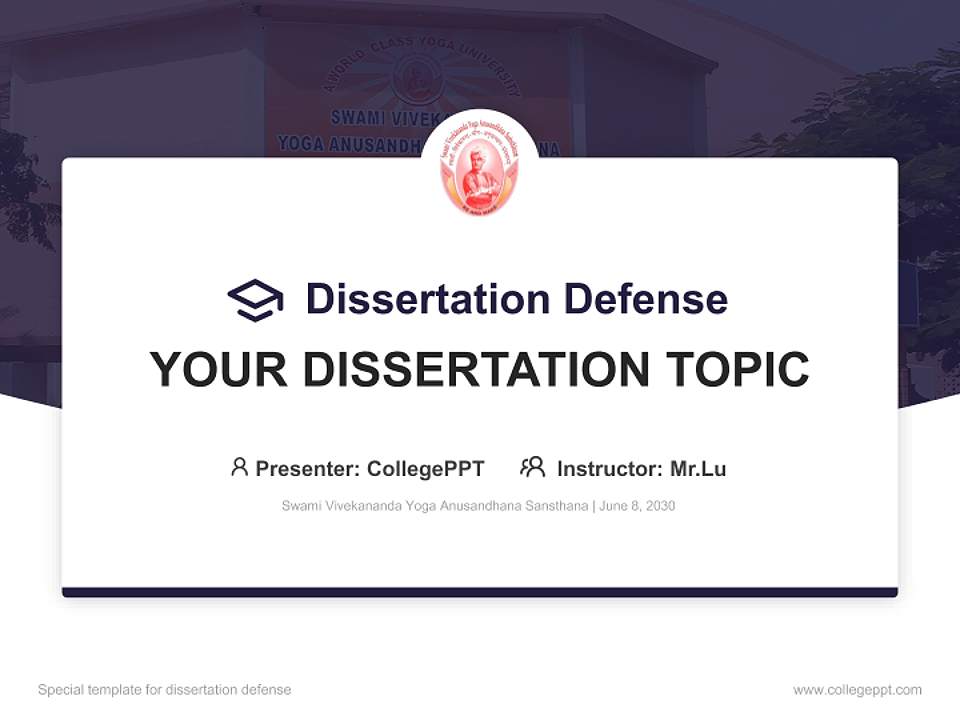 Swami Vivekananda Yoga Anusandhana Sansthana Graduation Thesis Defense PPT Template4:3 ratio PPT effect preview image7