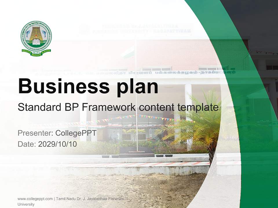 Tamil Nadu Dr. J. Jayalalithaa Fisheries University Competition/Entrepreneurship Contest PPT Template4:3 ratio PPT effect preview image9