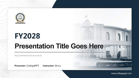 Rajiv Gandhi National University of Law Academic Presentation/Research Findings Report PPT Template