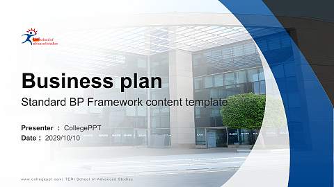 TERI School of Advanced Studies Competition/Entrepreneurship Contest PPT Template
