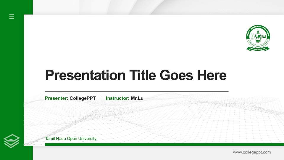 Tamil Nadu Open University Thesis Proposal/Graduation Defense PPT Template16:9 ratio PPT effect preview image