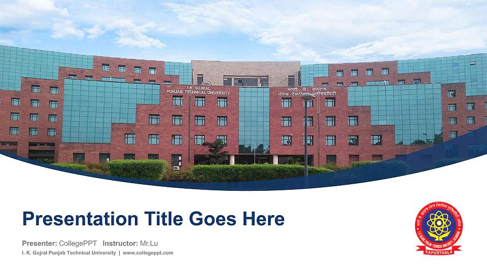 I. K. Gujral Punjab Technical University Course/Courseware Creation PPT Template16:9 ratio PPT effect preview image