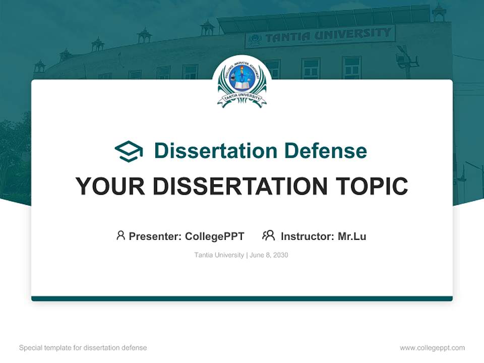 Tantia University Graduation Thesis Defense PPT Template4:3 ratio PPT effect preview image7