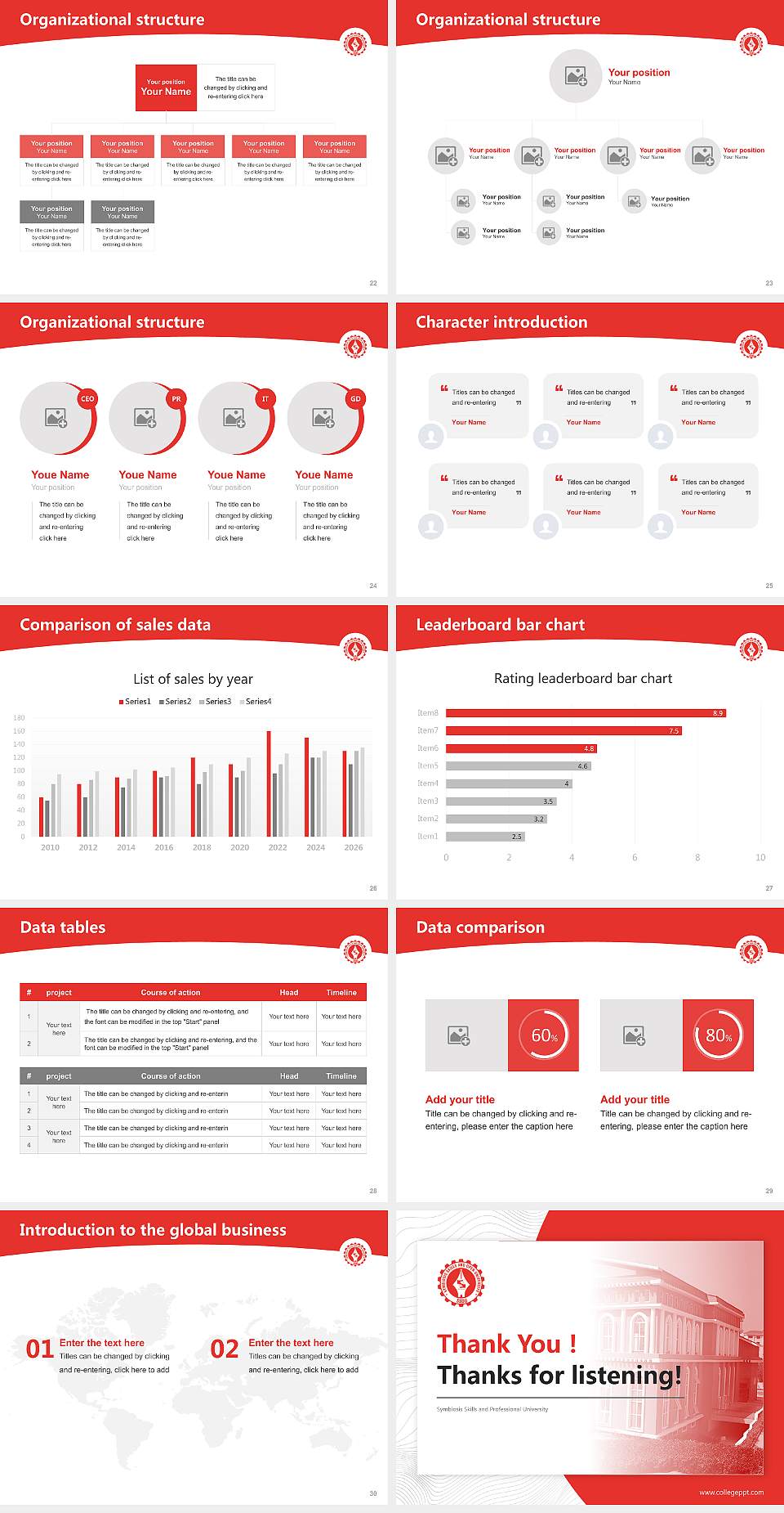 Symbiosis Skills and Professional University Academic Presentation/Research Findings Report PPT Template4:3 ratio PPT effect preview image4