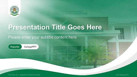 Tamil Nadu Dr. J. Jayalalithaa Fisheries University Lecture Sharing and Networking Event PPT Template