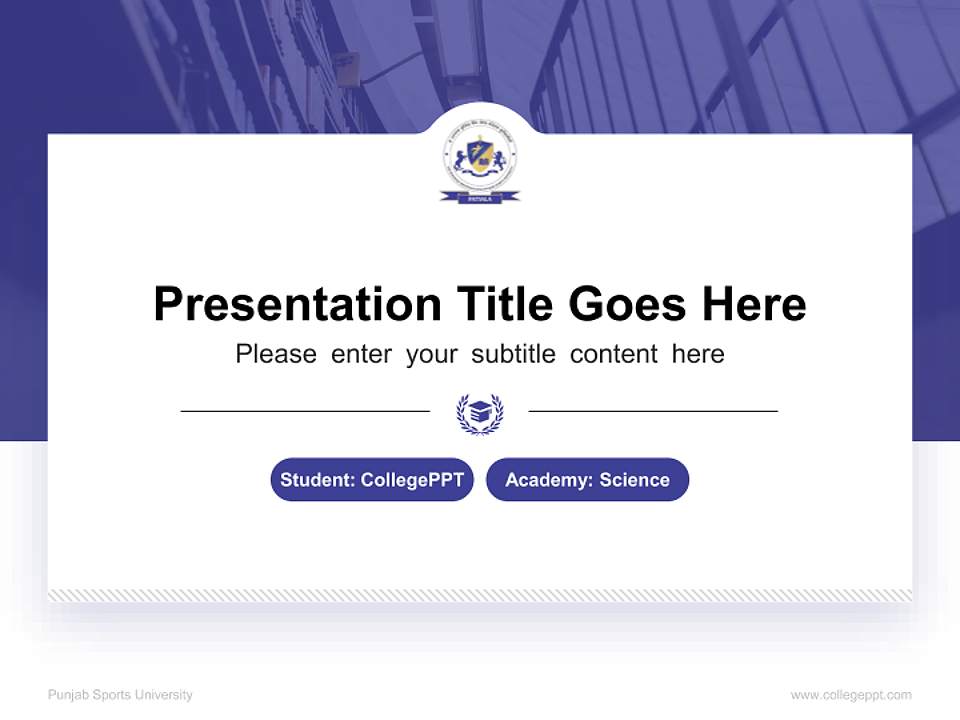 Punjab Sports University National Scholarship Defense PPT Template4:3 ratio PPT effect preview image4