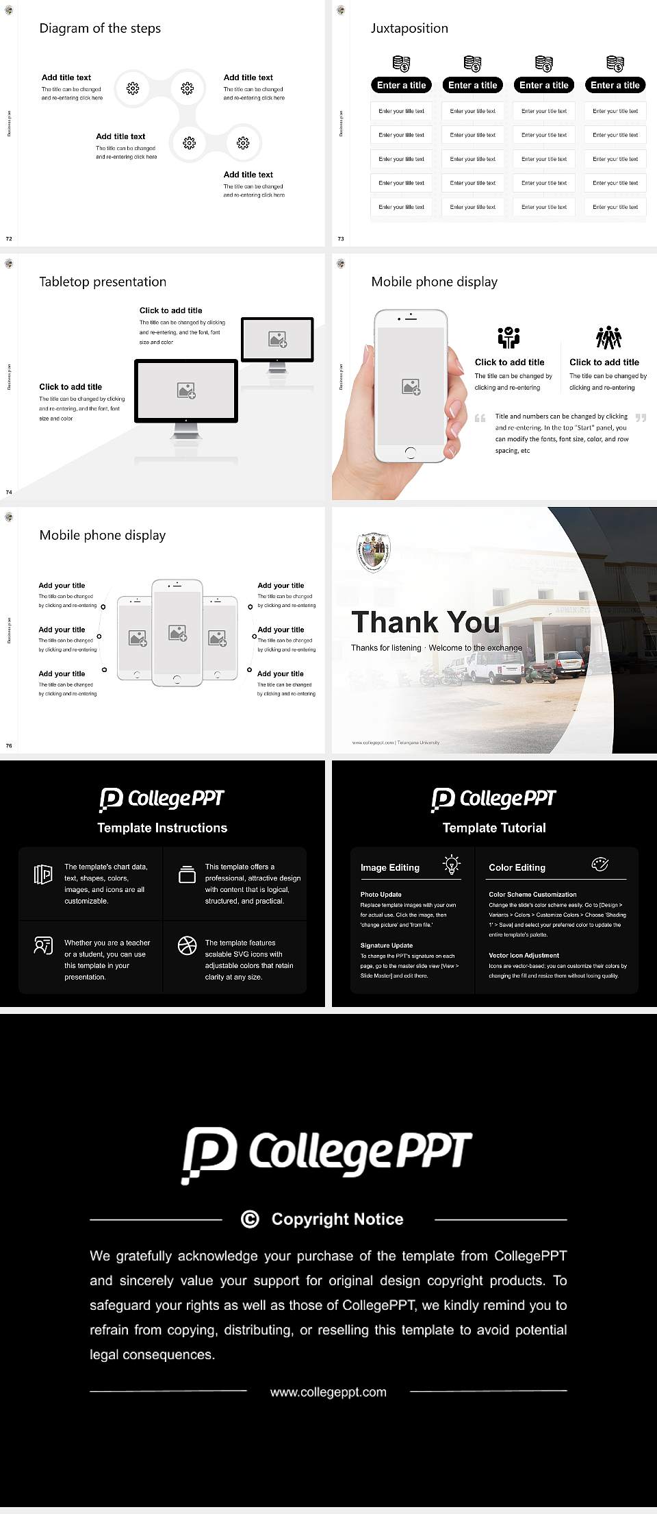 Telangana University Competition/Entrepreneurship Contest PPT Template4:3 ratio PPT effect preview image9