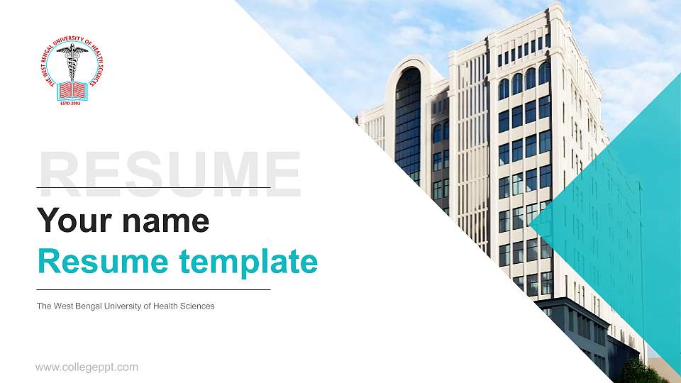 The West Bengal University of Health Sciences Resume PPT Template16:9 ratio PPT effect preview image