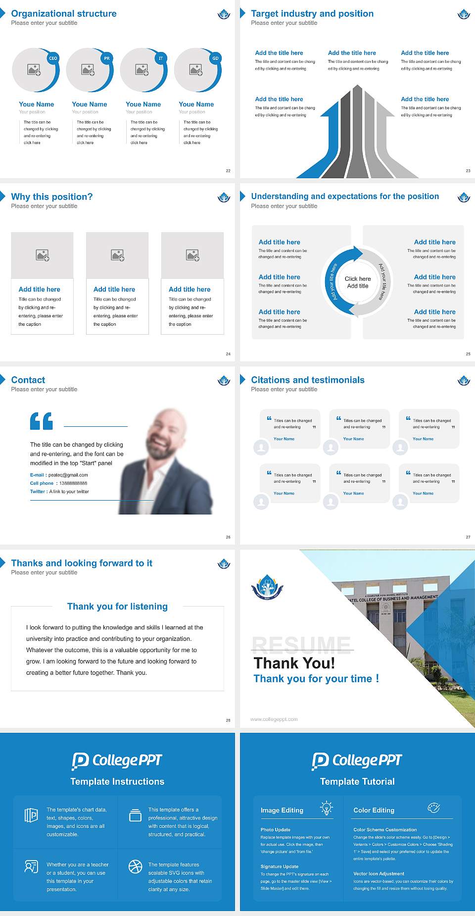 The Charutar Vidya Mandal (CVM) University Resume PPT Template4:3 ratio PPT effect preview image4