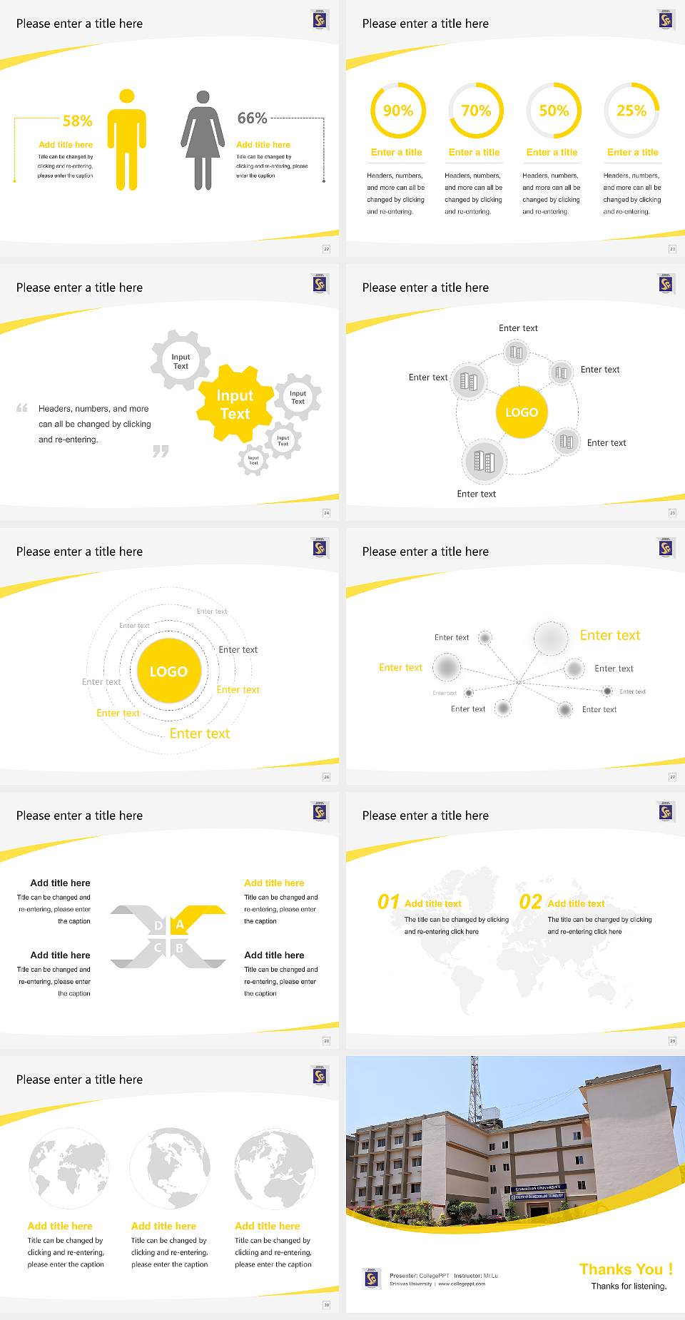 Srinivas University Course/Courseware Creation PPT Template4:3 ratio PPT effect preview image4