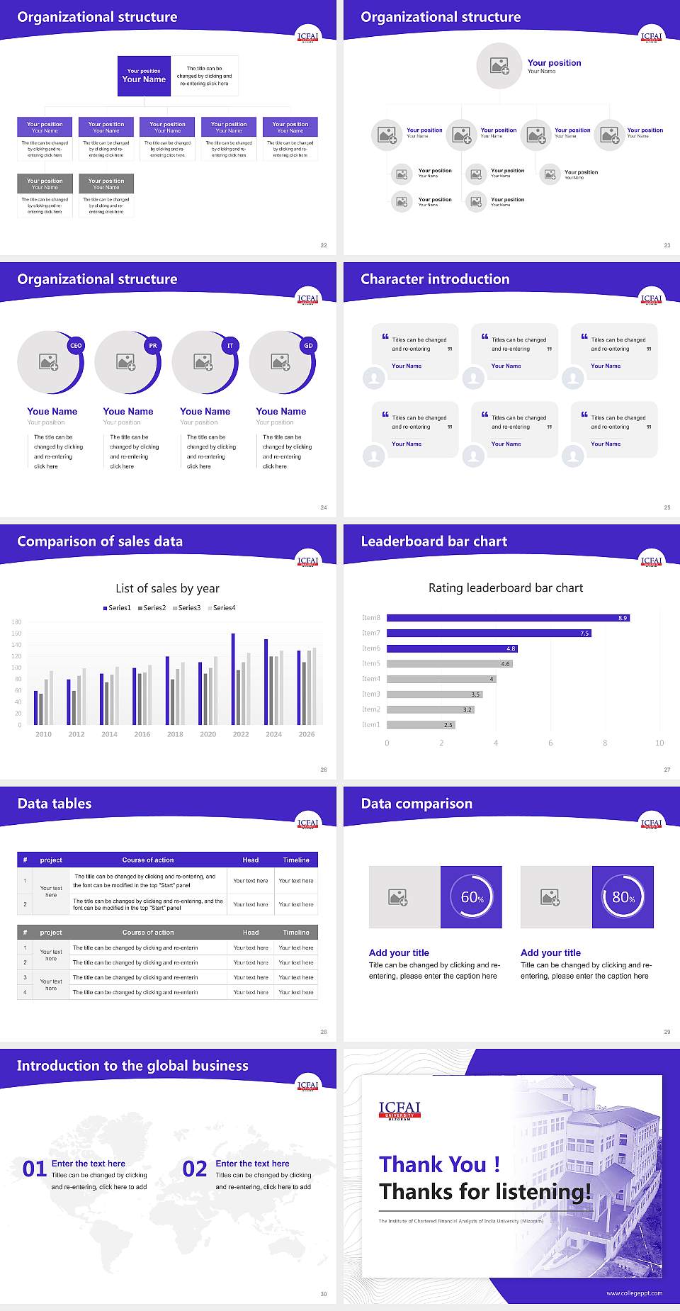 The Institute of Chartered Financial Analysts of India University (Mizoram) Academic Presentation/Research Findings Report PPT Template4:3 ratio PPT effect preview image4