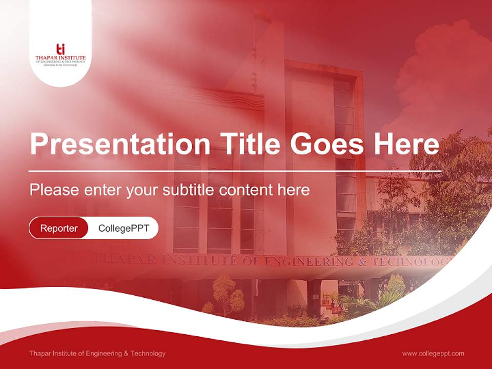 Thapar Institute of Engineering & Technology Lecture Sharing and Networking Event PPT Template4:3 ratio PPT effect preview image4