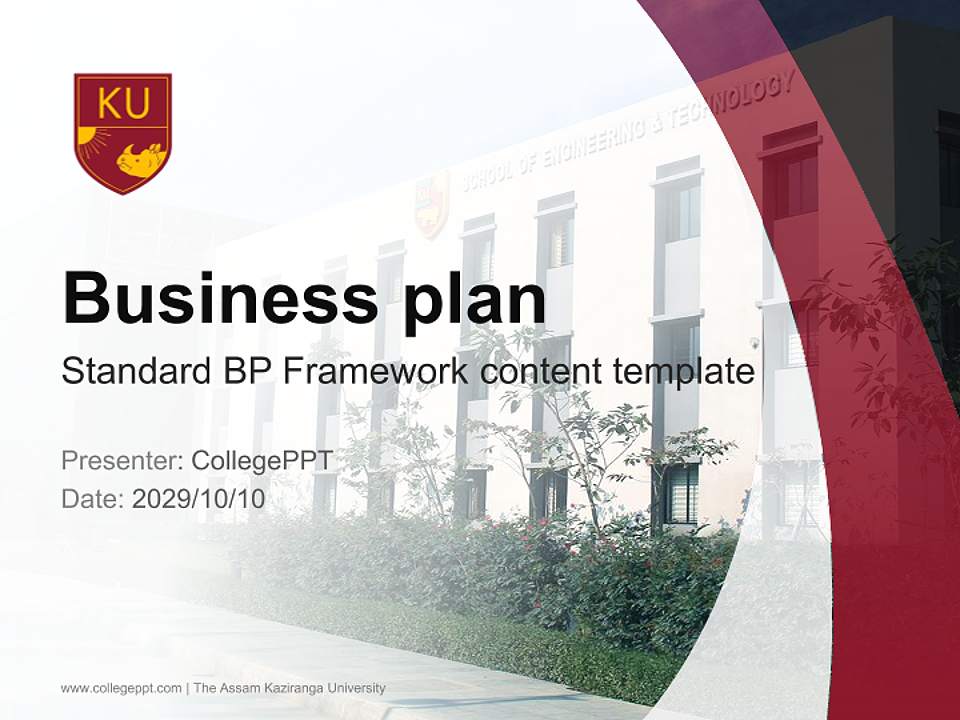 The Assam Kaziranga University Competition/Entrepreneurship Contest PPT Template4:3 ratio PPT effect preview image9