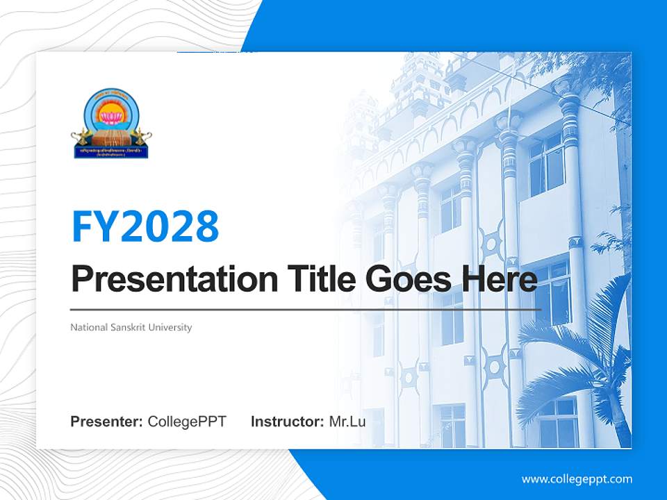 National Sanskrit University Academic Presentation/Research Findings Report PPT Template4:3 ratio PPT effect preview image5