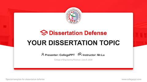 College of Engineering Roorkee Graduation Thesis Defense PPT Template