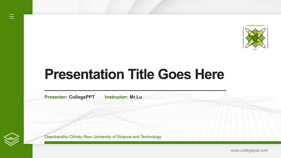 Deenbandhu Chhotu Ram University of Science and Technology Thesis Proposal/Graduation Defense PPT Template16:9 ratio PPT effect preview image