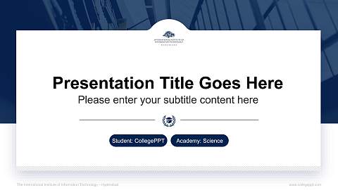 The International Institute of Information Technology – Hyderabad National Scholarship Defense PPT Template