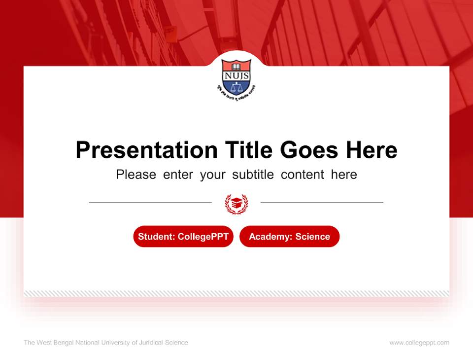 The West Bengal National University of Juridical Science National Scholarship Defense PPT Template4:3 ratio PPT effect preview image4