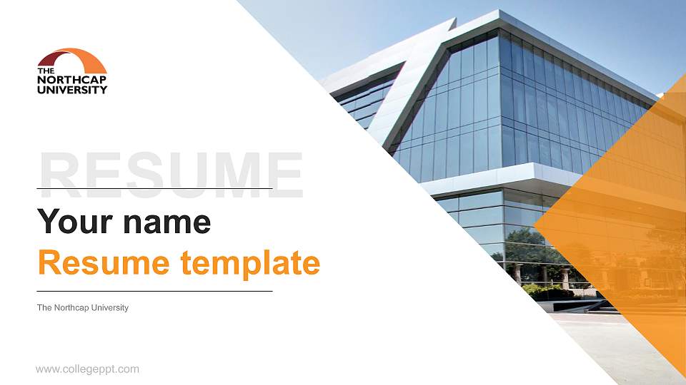 The Northcap University Resume PPT Template16:9 ratio PPT effect preview image