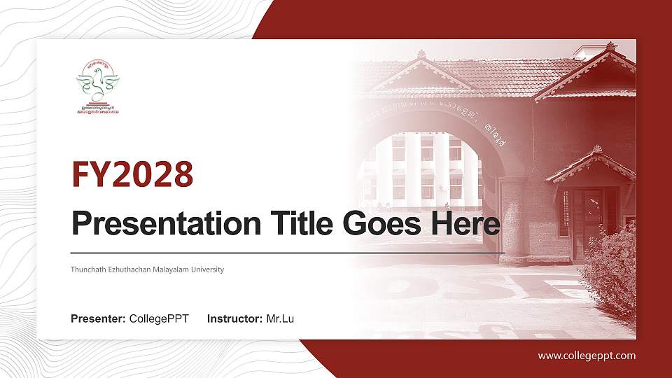 Thunchath Ezhuthachan Malayalam University Academic Presentation/Research Findings Report PPT Template16:9 ratio PPT effect preview image